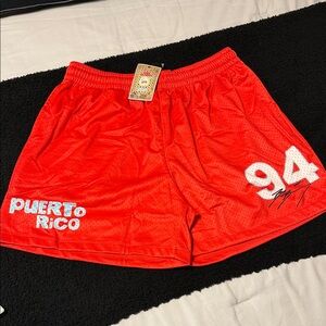 Bad Bunny Red Puerto Rico Athletic Shorts